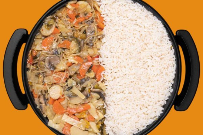 Rijst tjap tjoy eten bestellen ameland pan
