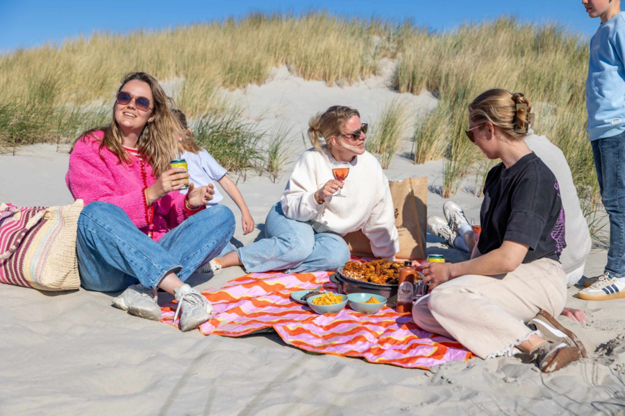 Ameland pan strandpicknick familie ameland